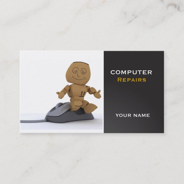 L'ordinateur répare le carte de visite (Devant)