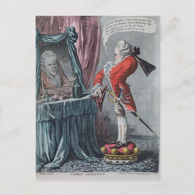 Lordly Elevation, pub. by Hannah Humphrey, 1802 Postcard (Front)