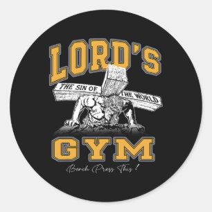 Lord's Lovely Bodybuilder Vintage Gym Weightliftin Classic Round Sticker