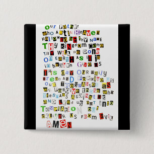 Lord's Prayer 2 Inch Square Button
