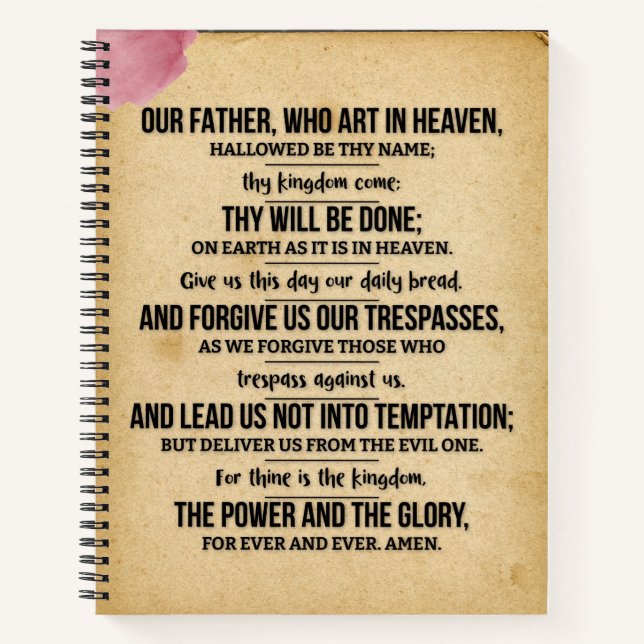 Lord's Prayer 8.5 x 8.5 notebook (Front)