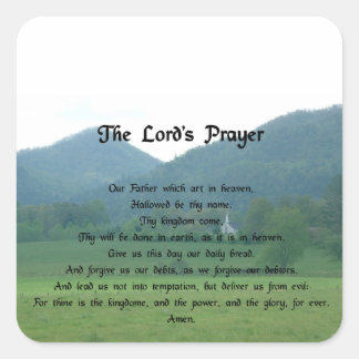 Lord's Prayer at Wolf Fork Valley Square Sticker