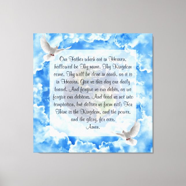 Lord's Prayer Canvas Print (Front)