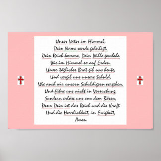 Lord's Prayer in German Poster