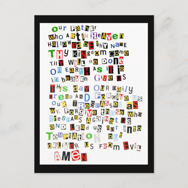 Lord's Prayer Postcard (Front)