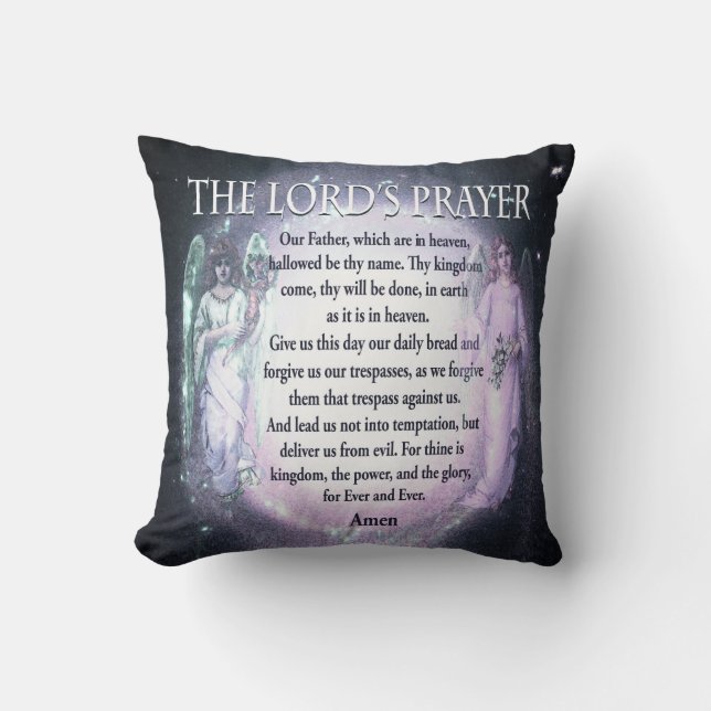 Lord's Prayer Throw Pillow (Front)