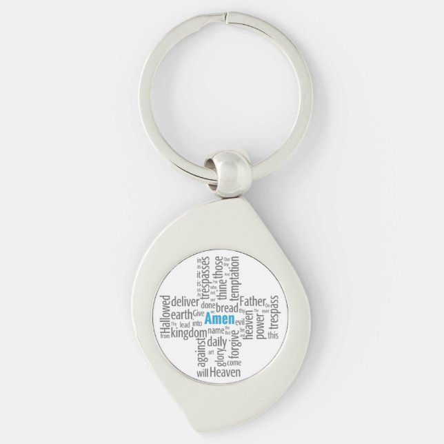Lord's Prayer Word Cloud Keychain (Front)