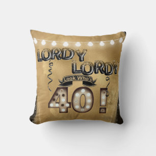 Lordy Lordy Look Who's 40 Birthday Balloons Throw Pillow