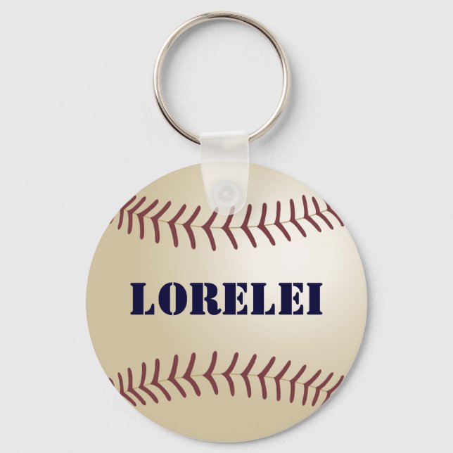 Lorelei Personalized Baseball Keychain - 369 (Front)