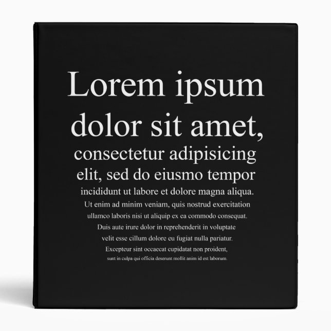 Lorem Ipsum Binder (Front)