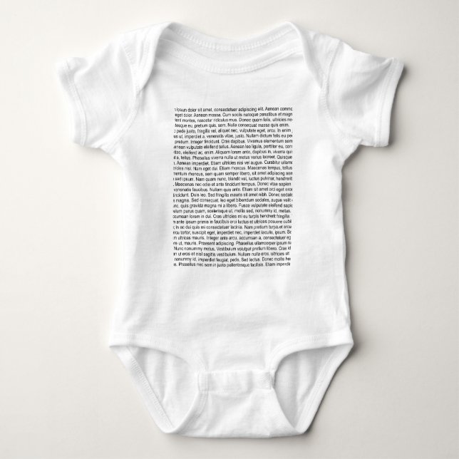 lorem ipsum Blindtext dummy text Baby Bodysuit (Front)