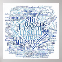 Lorem Ipsum Word Cloud - Blue version