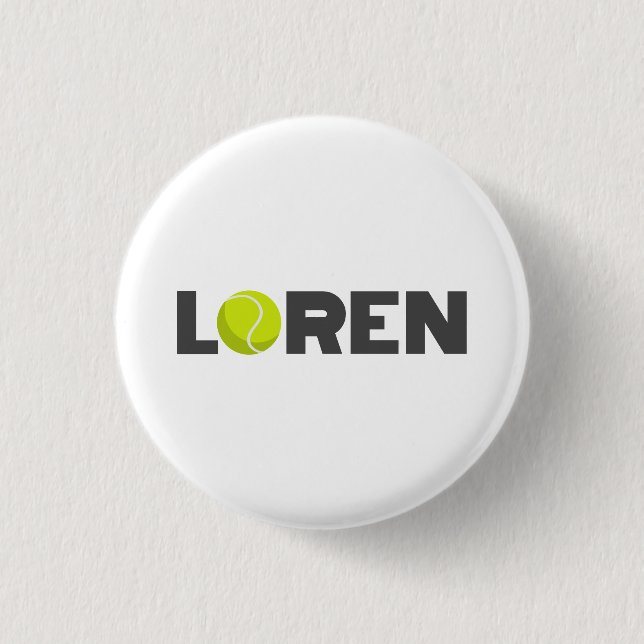 Loren Tennis 1 Inch Round Button (Front)