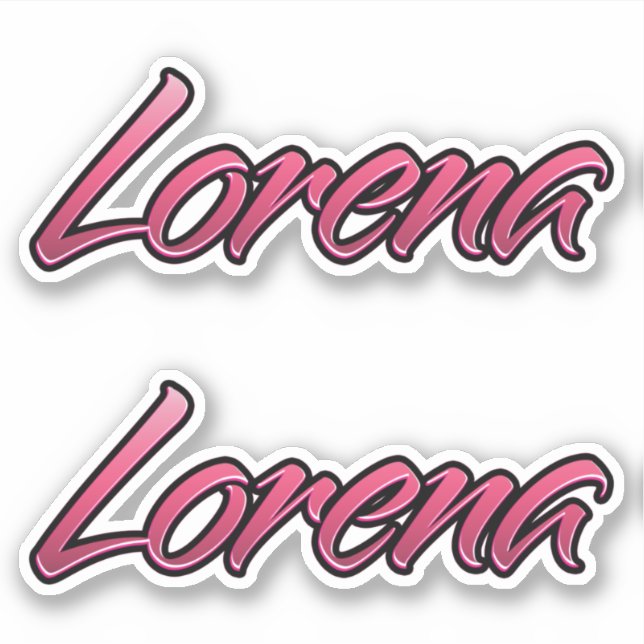 Lorena faded pink sticker Sticker Stickerset (Front)