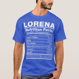 Lorena Nutrition FactsLorena Name Birthday T-Shirt