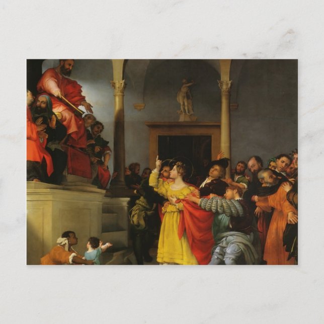 Lorenzo Lotto- St. Lucia in front of the judges Postcard (Front)