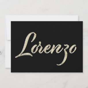 Lorenzo Name white gold Handwriting Card