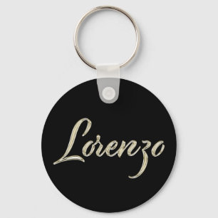 Lorenzo Name whitegold Button Keytags Keychain