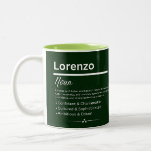 Lorenzo Personalized Name Two-Tone Coffee Mug