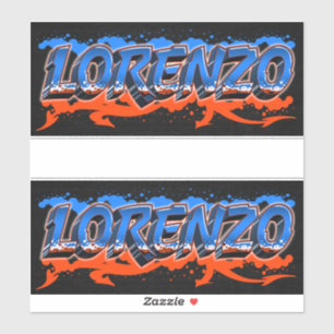 Lorenzo Prénom Nom Graffiti Autocollant Autocollan
