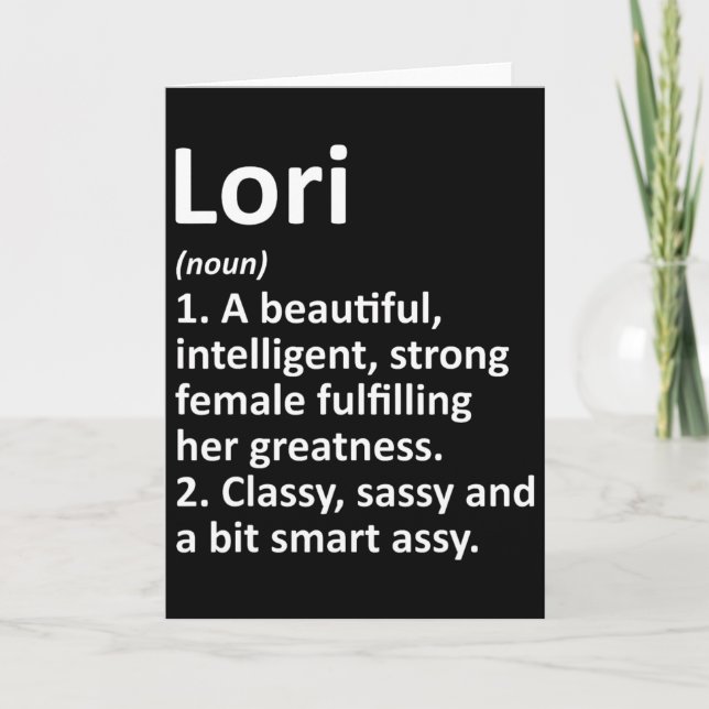 Lori Definition Personalized Name Funny Christmas  Card (Front)