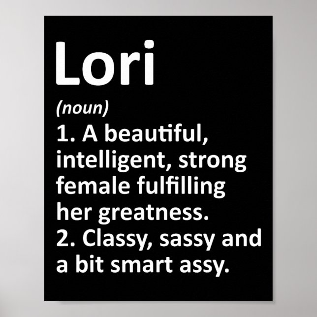 Lori Definition Personalized Name Funny Christmas  Poster (Front)