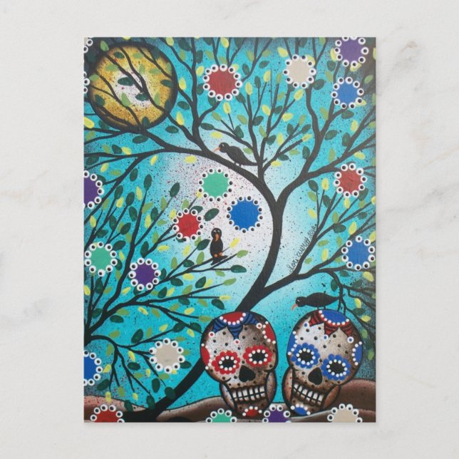 Lori Everett_ Day Of The Dead_Mexican_Skulls_DOD Postcard (Front)