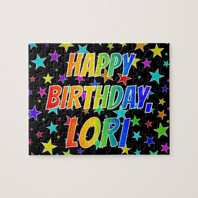 "LORI" First Name, Fun "HAPPY BIRTHDAY" Jigsaw Puzzle (Horizontal)