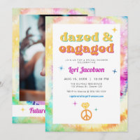 LORI Tie Dye Dazed Engaged 70s Retro Bridal Shower