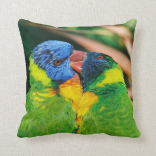 Lorikeets in Love Throw Pillow