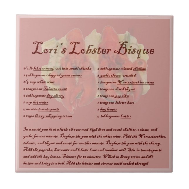 Lori's Lobster Bisque Tile (Front)