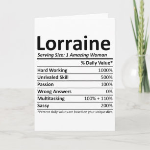 Lorraine Nutrition Personalized Name Funny Christm Card
