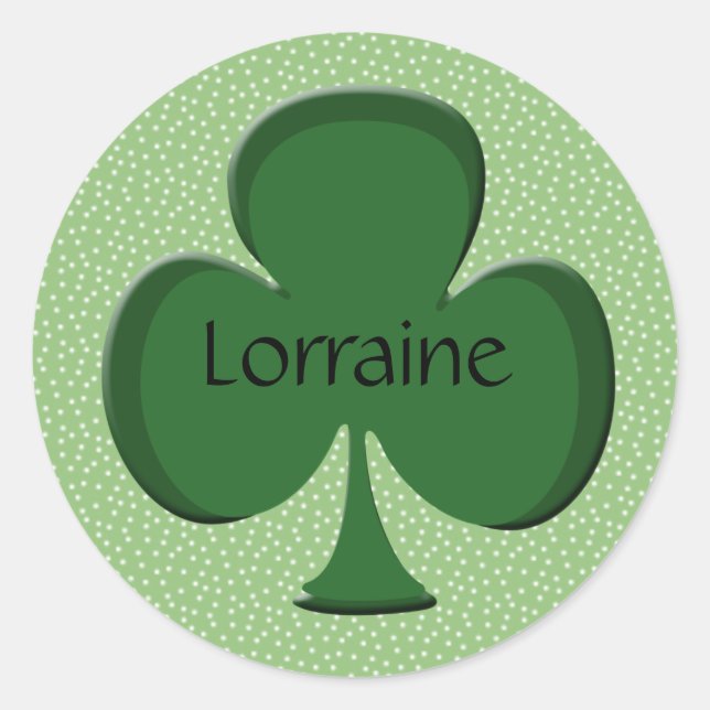 Lorraine Shamrock Nom Stickers / Enveloppe Sceau (Devant)