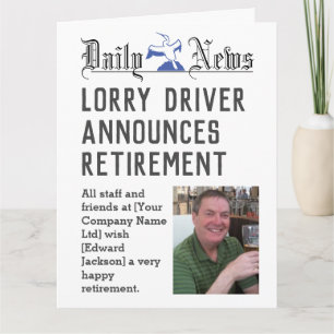 Lorry Driver Retirement Card to Personalise