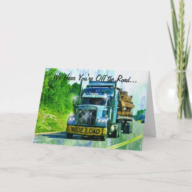 LORRY DRIVERS & TRUCKERS Get Well Soon Card (Front)