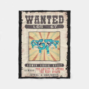 Los 67 Brainrot Funny Wanted Poster For Boys Kids  Fleece Blanket