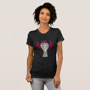 LOS Angel Wings Statue Design Pink&Grey Aesthetic T-Shirt