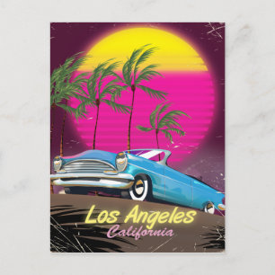 Los Angeles 1980s Retro Travel print Postcard