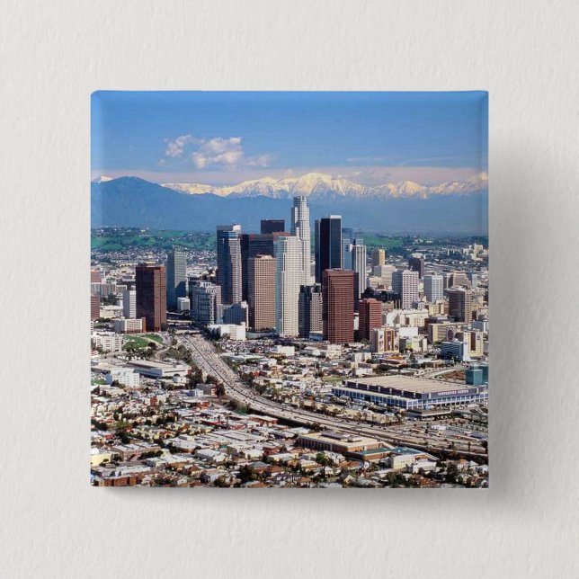 Los Angeles 2 Inch Square Button (Front)