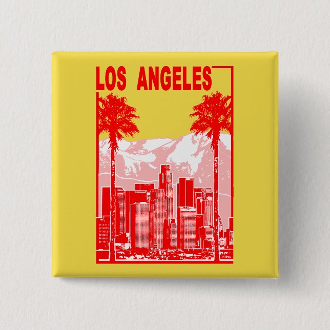 Los Angeles 2 Inch Square Button (Front)