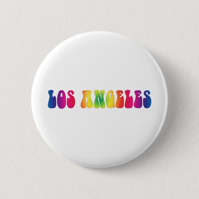 Los Angeles 60's Tie Dye 2 Inch Round Button (Front)