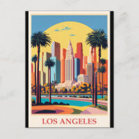Los Angeles, Art Deco illustration,