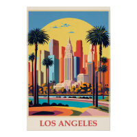Los Angeles, Art Deco illustration,