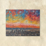 Los Angeles at Sunset Abstract  Jigsaw Puzzle<br><div class="desc">Bring the magic of a Los Angeles sunset to your puzzle table with this vibrant, abstract cityscape puzzle. Glowing skyscrapers rise against a sky painted in sweeping reds, oranges, blues, and purples—a dramatic, dreamlike view that feels both modern and atmospheric. The rich colors and layered textures make every section engaging,...</div>
