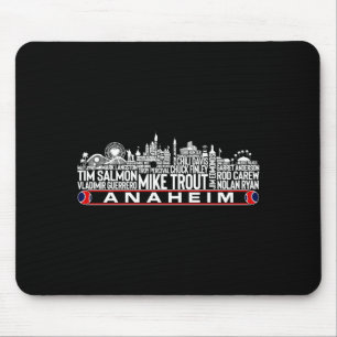 Los Angeles Baseball Team All Time Legends Anaheim Mouse Pad
