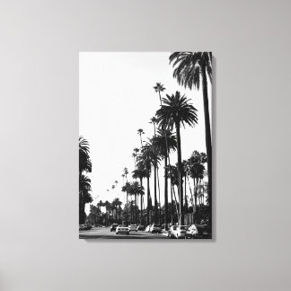 Los Angeles Beverly Hills Black & White Canvas Print
