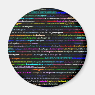 Los Angeles Black Background Magnet