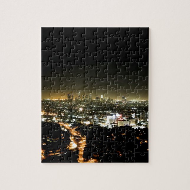Los Angeles, CA Beautiful Nighttime Jigsaw Puzzle (Vertical)