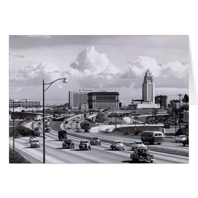 Los Angeles CA Freeway 1950s Card (Front Horizontal)