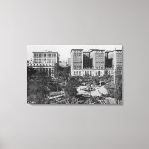 Los Angeles, CA Perishing Square and Biltmore Canvas Print